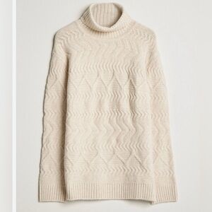 NN07 Bert Structured
Rollneck Ecru Turtleneck Cable Knit Sweater - Cream